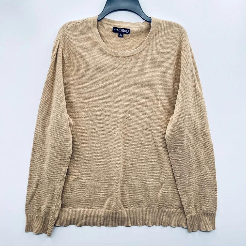 J.Crew Mercantile Lightweight V-Neck Sweater Camel‎ Tan Men's XL